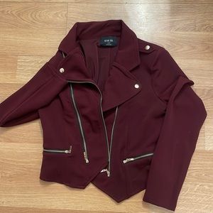 Maroon Moto-Jacket